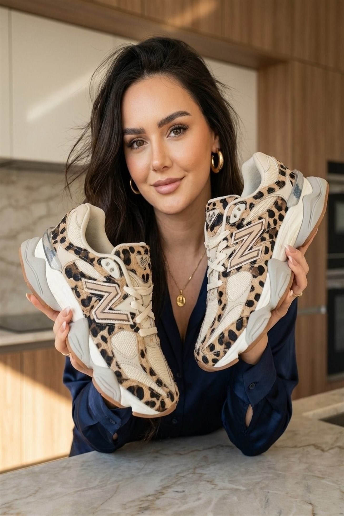 New Balance 9060 Leopar Desenli Kadın Spor Ayakkabı