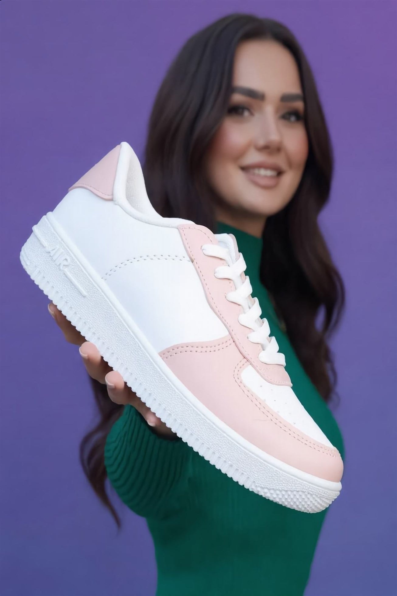 Pembe Beyaz Kadın Sneakers Spor Ayakkabı