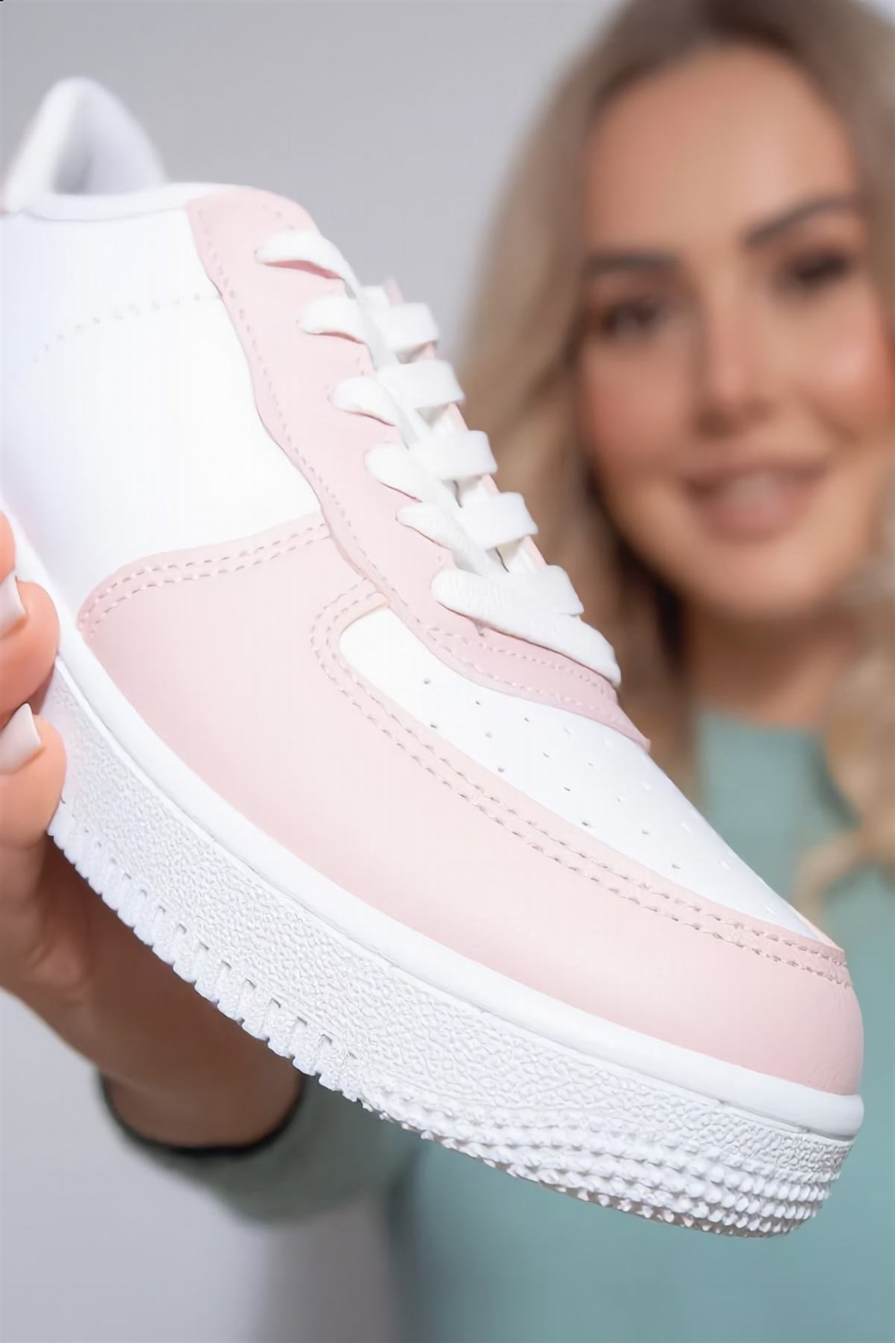 Pembe Beyaz Kadın Sneakers Spor Ayakkabı