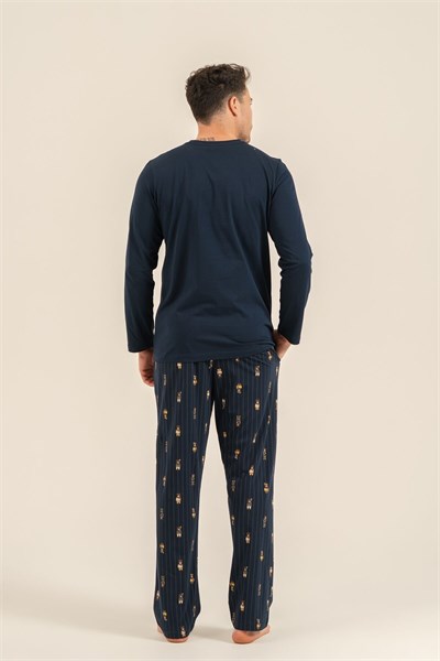 Arnetta Erkek Uzun Kol Pijama Takım Lacivert