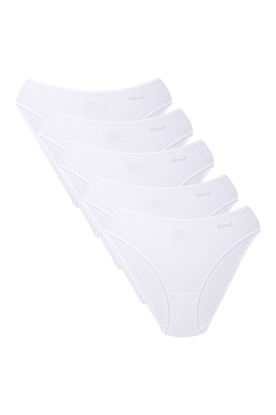 Kom Kadın Basic 5 li Slip Modal Külot Beyaz