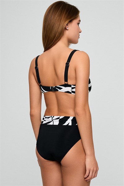 Kom Mabe Desenli Toparlayıcı Bikini Takımı Siyah