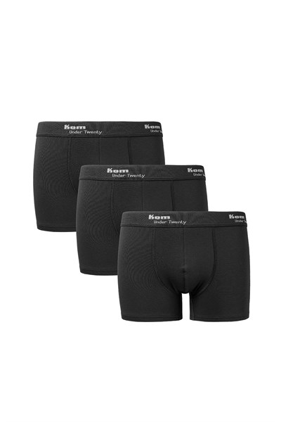 Kom Modal-Pamuk 3 lü Erkek nTtight Boxer Siyah