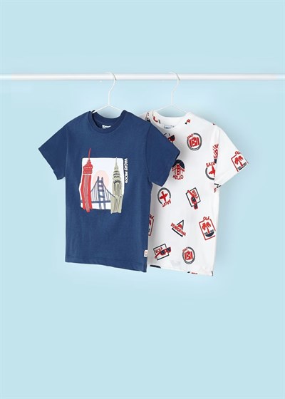 Mayoral 2li Baskılı Erkek Çocuk T-Shirt Set Lacivert