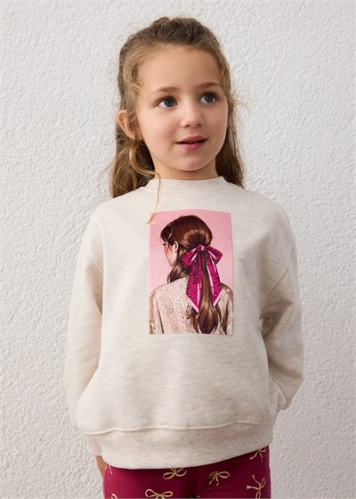 Mayoral Kız Çocuk Bisiklet Yaka Sweatshirt ve Pantolon Takım 4738 Kırmızı