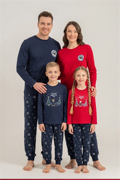 RolyPoly Anne-Kız Kombin Uzun Kol Pijama Takım - Ürünler Ayrı Ayrı Sepete Eklenmeli Kırmızı