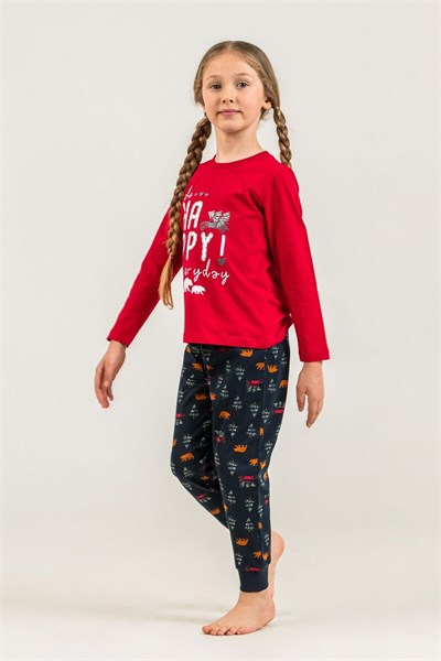 RolyPoly Anne-Kız Kombin Uzun Kol Pijama Takım - Ürünler Ayrı Ayrı Sepete Eklenmeli Kırmızı