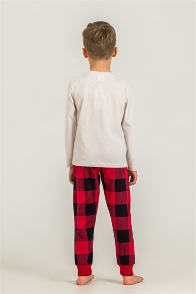 RolyPoly Erkek Çocuk Uzun Kol %100 Pamuk Pijama Takım Taş