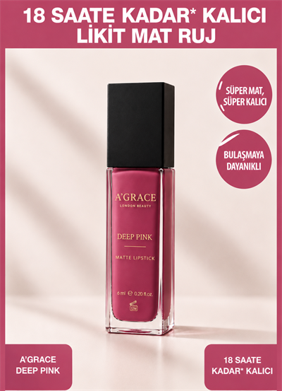 A'Grace Deep Pink Matte Lipstick 6 ml