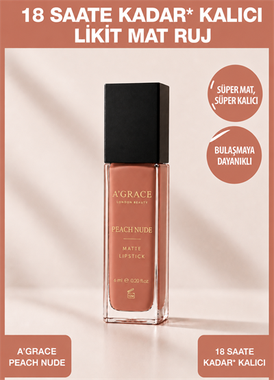 A'Grace Peach Nude Matte Lipstick 6 ml