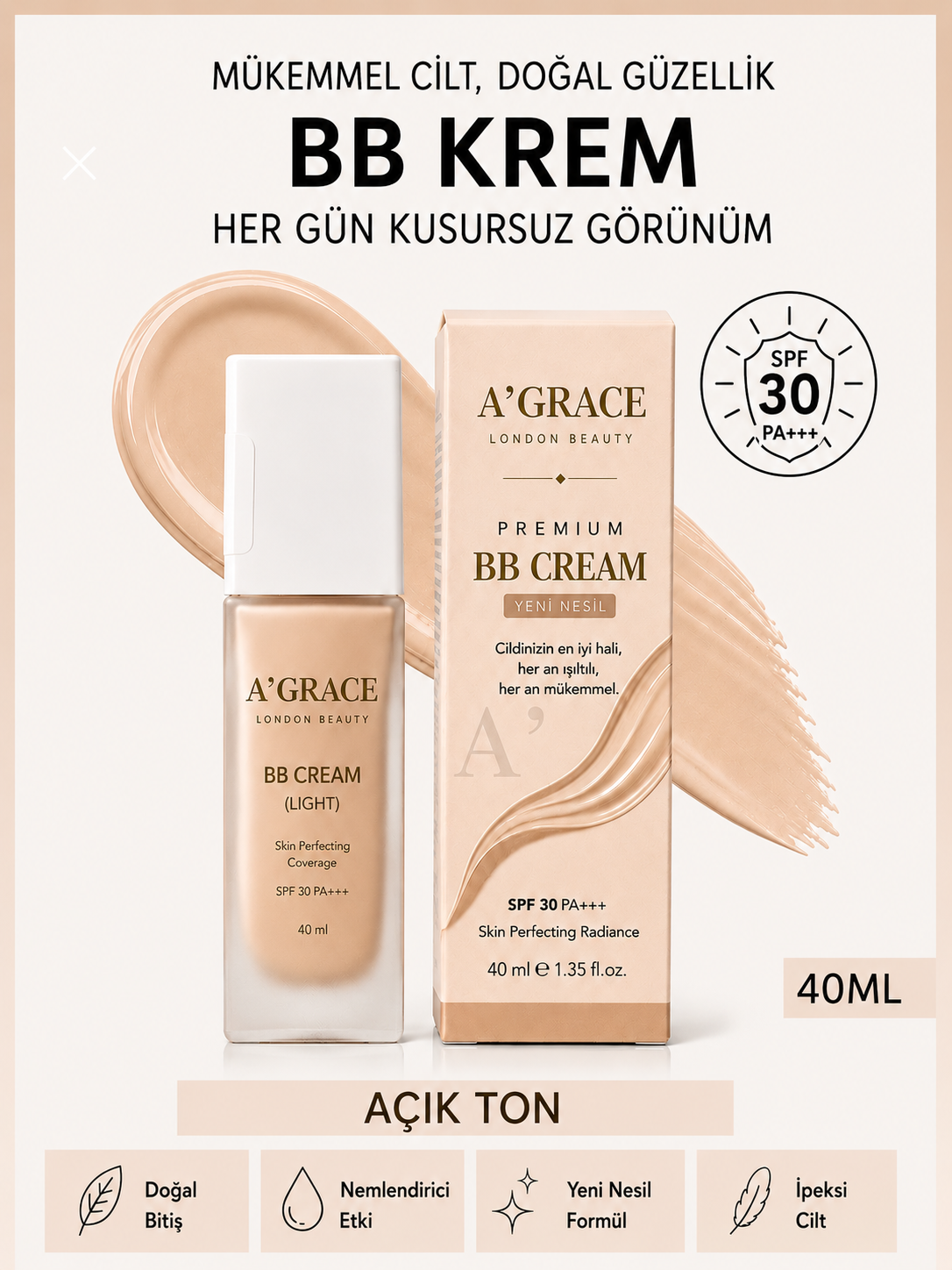 A'Grace BB Cream Light 40 ml
