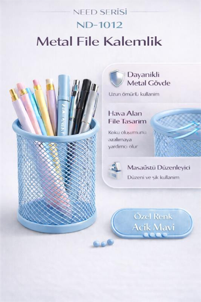 Need Metal File Kalemlik Açık Mavi ND-1012