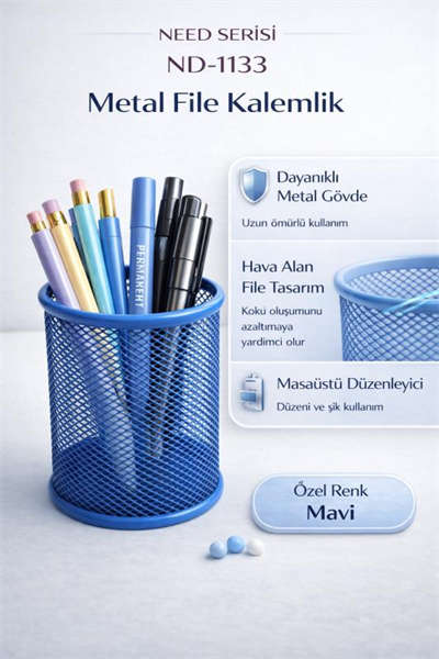 Need Metal File Kalemlik Mavi ND-1133