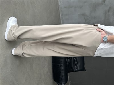 Extra Baggy Kumaş Pantolon Krem