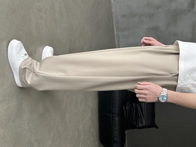 Extra Baggy Kumaş Pantolon Krem