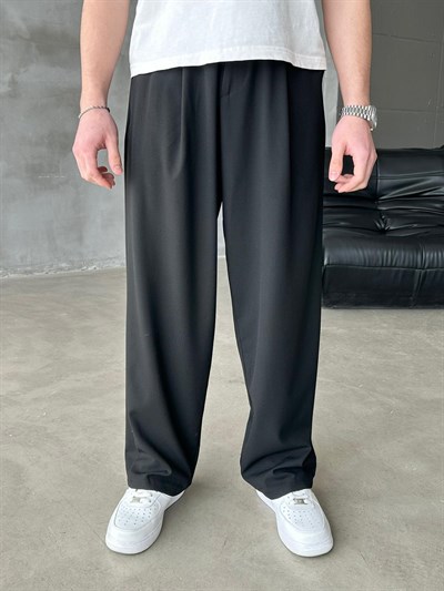 Extra Baggy Kumaş Pantolon Siyah