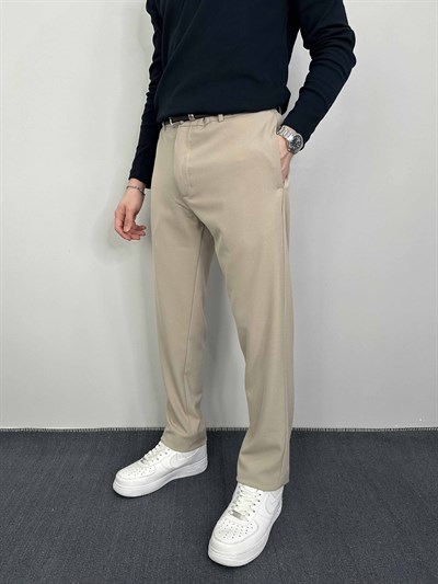 Regular Fit Kumaş Pantolon Krem