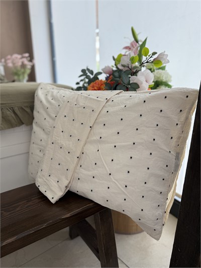 Yıkanmış Keten %100 Organik Pamuk Yastık Kılıfı 50x70