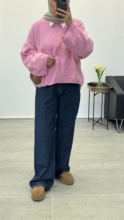 Denim Palazzo Pantolon | Lacivert