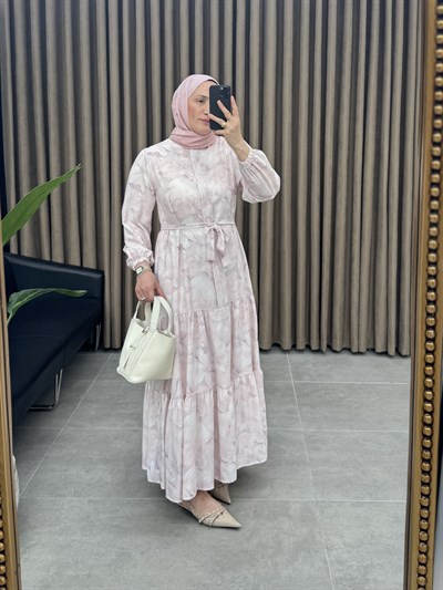 Vera Desenli  Elbise /Pembe