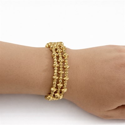 Sarmal Esnek Gold Çelik Bilezik -Kıvrımlı Gold Bileklik | Mikrofiber Takı Bezi Hediyeli