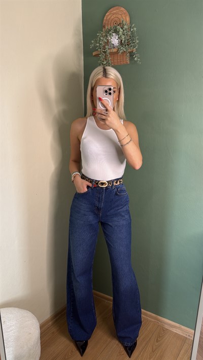 Yüksek Bel İspanyol Paça Pantolon