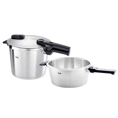 Fissler Vitaquick Premium Buhar Aparatlı 8+4 lt Düdüklü Tencere
