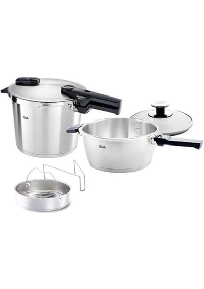 Fissler Vitaquick Premium Buhar Aparatlı 6+3.5 lt Düdüklü Tencere