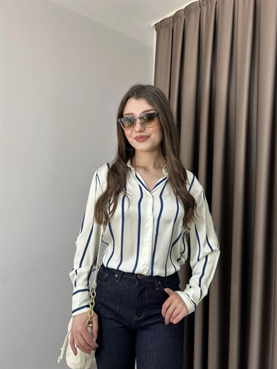 SATEN ÇİZĞİLİ GÖMLEK