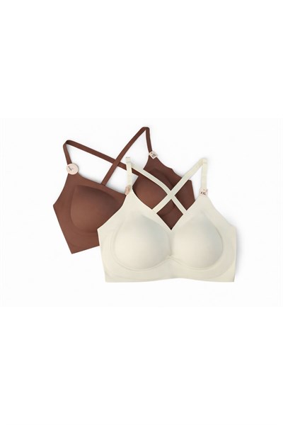 Seamless Bra | Lazer Kesim Dikişsiz Ultra Hafif Balensiz Kadın Sütyen 2'li Set