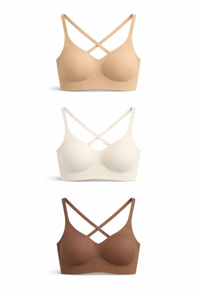 Seamless Bra | Lazer Kesim Dikişsiz Ultra Hafif Balensiz Kadın Sütyen 3'lü Set