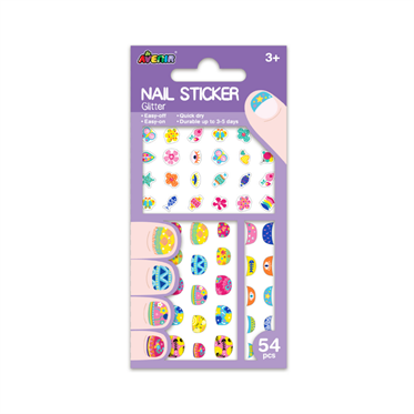 Avenir Simli Tırnak Çıkartmaları - Flower