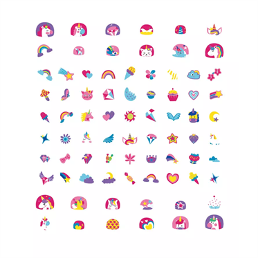 Avenir Simli Tırnak Çıkartmaları - Unicorns