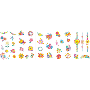 Avenir Tırnak Çıkartmaları ve Dövme Seti - Flower