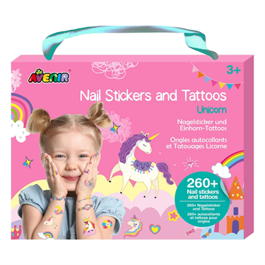 Avenir Tırnak Çıkartmaları ve Dövme Seti - Unicorns