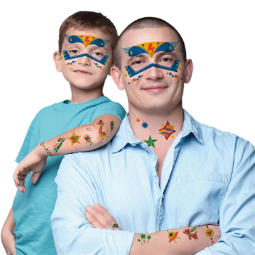 Avenir Yüz Çıkartmaları ve Dövme Seti - Superheroes