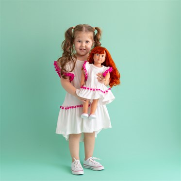 Bebeğim ve Ben Elbise - Ekru Pommy