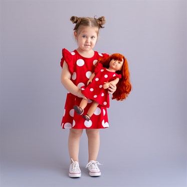 Bebeğim ve Ben Elbise - Kırmızı Ponte