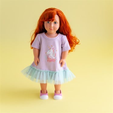 Bebeğim ve Ben Elbise - Lila Unicorn