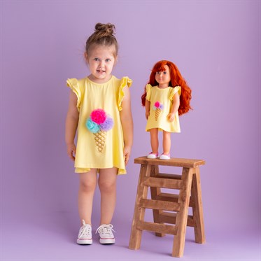 Bebeğim ve Ben Elbise - Sarı Ice Cream