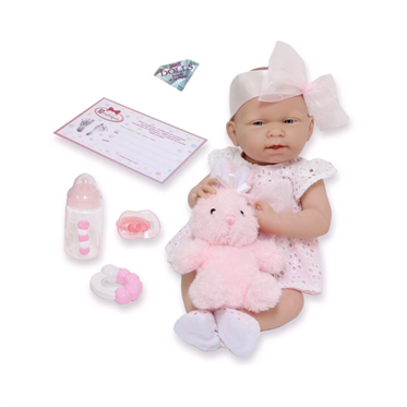 Berenguer Gerçekçi Yenidoğan Oyuncak Kız Bebek 38 cm ve Pembe Tavşan