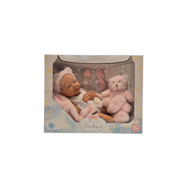 Berenguer Gerçekçi Yenidoğan Oyuncak Kız Bebek 39 cm ve Pembe Ayı