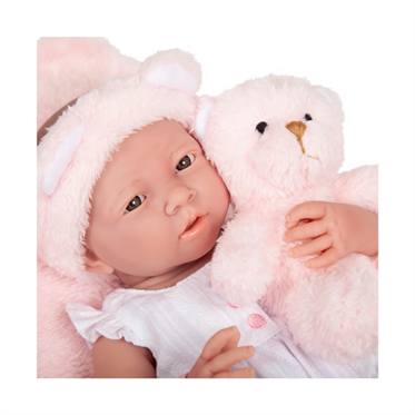 Berenguer Gerçekçi Yenidoğan Oyuncak Kız Bebek 39 cm ve Pembe Ayı