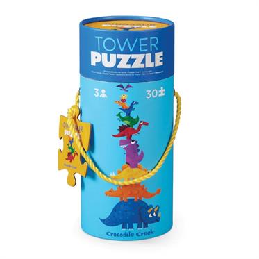Crocodile Creek Dev Kule Puzzle - 30 Parça - Dinozor