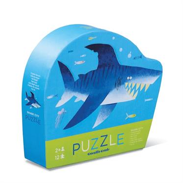 Crocodile Creek Mini Puzzle - 12 Parça - Köpekbalığı Şehri
