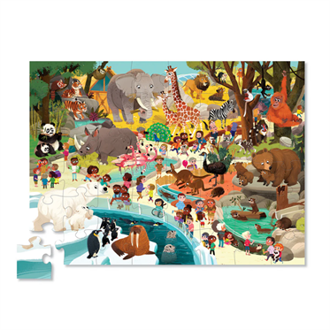 Crocodile Creek Müzede Bir Gün Puzzle - 48 Parça - Hayvanat Bahçesi