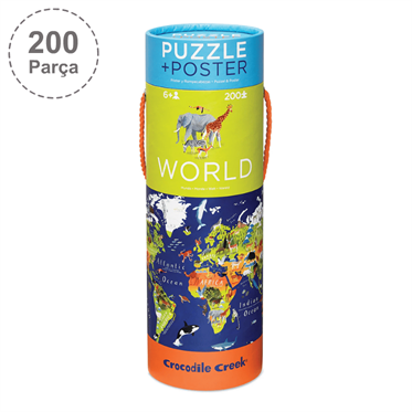 Crocodile Creek Poster Puzzle - 200 Parça - Dünya