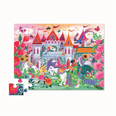 Crocodile Creek Dekoratif Puzzle - 36 Parça - Unicorn Kalesi