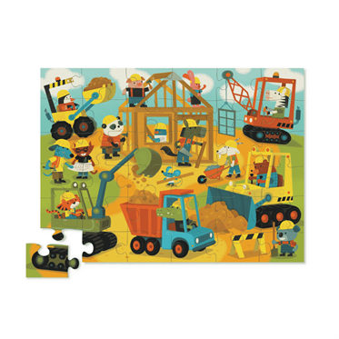 Crocodile Creek Dekoratif Puzzle - 36 Parça - Busy Builders
