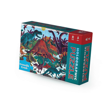 Crocodile Creek Holografik Puzzle - 50 Parça - Dinozorlar